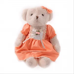 Plyšový medvedík, smotanová/oranžová, 45cm, MADEN GIRL TYP1