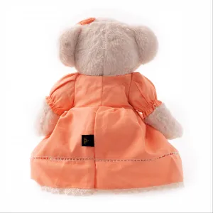 Plyšový medvedík, smotanová/oranžová, 45cm, MADEN GIRL TYP1