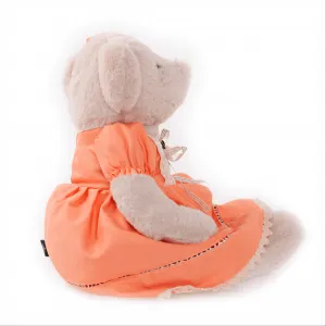 Plyšový medvedík, smotanová/oranžová, 45cm, MADEN GIRL TYP1
