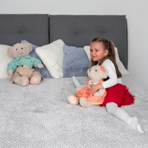 Plyšový medvedík, smotanová/oranžová, 45cm, MADEN GIRL TYP1
