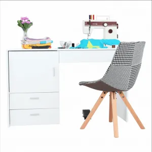 Viacúčelový stôl/stôl pre krajčírky, biela, TAILOR
