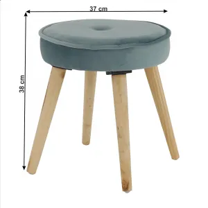 Taburet, látka Velvet sivomodrá/borovica, MERLE