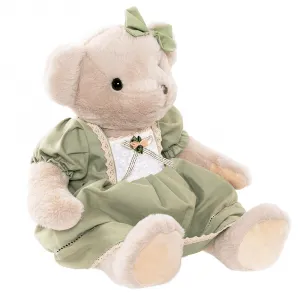 Plyšový medveď, smotanová/zelená, 65cm, MADEN GIRL TYP2