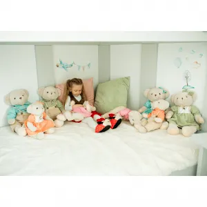 Plyšový medveď, smotanová/modrá, 65cm, MADEN GIRL TYP2