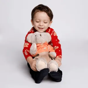 Plyšový medvedík, smotanová/oranžová, 45cm, MADEN BOY TYP1