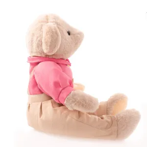 Plyšový medvedík, smotanová/ružová, 45cm, MADEN BOY TYP1