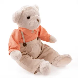 Plyšový medvedík, smotanová/oranžová, 45cm, MADEN BOY TYP1