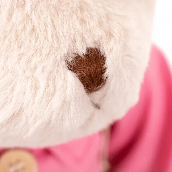 Plyšový medvedík, smotanová/ružová, 45cm, MADEN BOY TYP1
