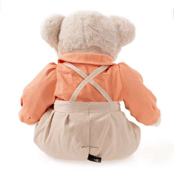 Plyšový medvedík, smotanová/oranžová, 45cm, MADEN BOY TYP1