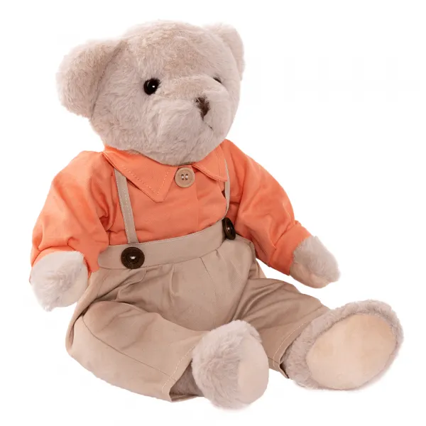 Plyšový medvedík, smotanová/oranžová, 45cm, MADEN BOY TYP1