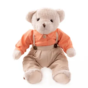 Plyšový medvedík, smotanová/oranžová, 45cm, MADEN BOY TYP1