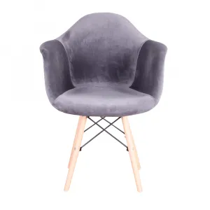 Moderné kreslo, sivohnedá Taupe Velvet látka, DAREL TYP 3