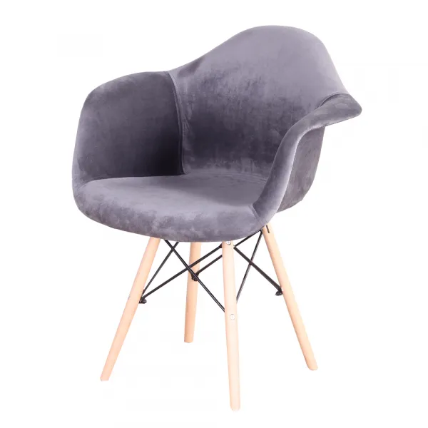 Moderné kreslo, sivohnedá Taupe Velvet látka, DAREL TYP 3