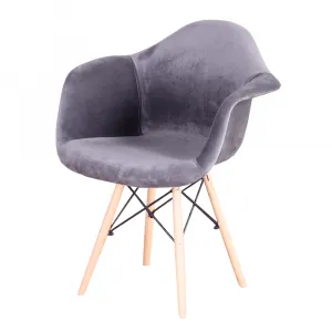 Moderné kreslo, sivohnedá Taupe Velvet látka, DAREL TYP 3