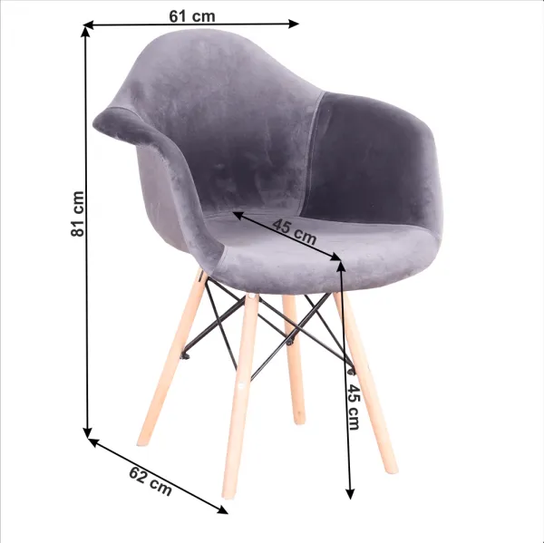 Moderné kreslo, sivohnedá Taupe Velvet látka, DAREL TYP 3