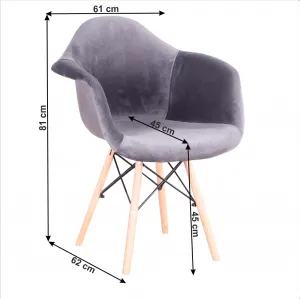 Moderné kreslo, sivohnedá Taupe Velvet látka, DAREL TYP 3