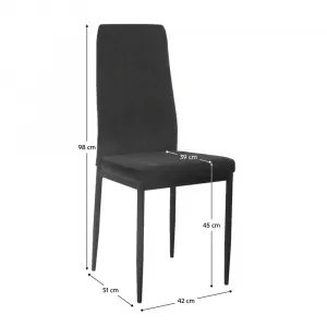 Jedálenská stolička, tmavosivá/čierna, ENRA