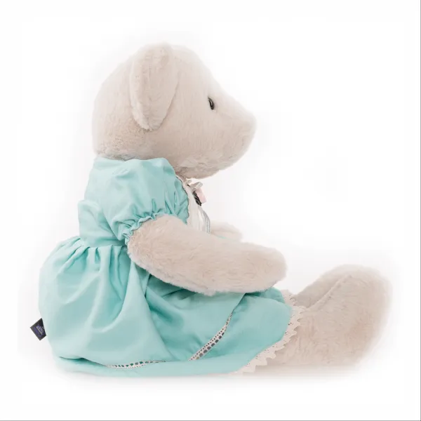 Plyšový medveď, smotanová/modrá, 65cm, MADEN GIRL TYP2