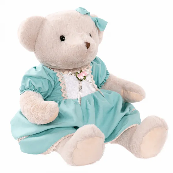 Plyšový medveď, smotanová/modrá, 65cm, MADEN GIRL TYP2