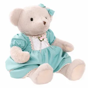 Plyšový medveď, smotanová/modrá, 65cm, MADEN GIRL TYP2