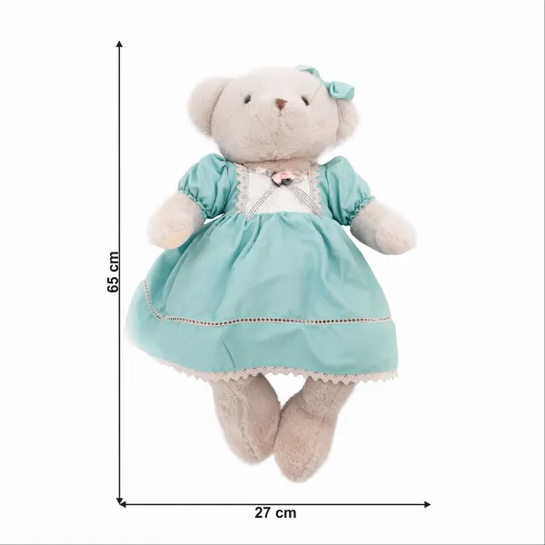 Plyšový medveď, smotanová/modrá, 65cm, MADEN GIRL TYP2