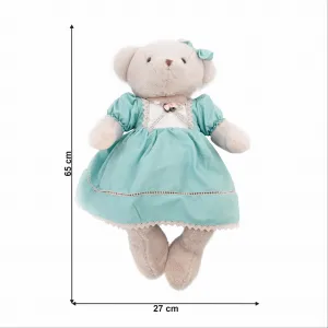 Plyšový medveď, smotanová/modrá, 65cm, MADEN GIRL TYP2
