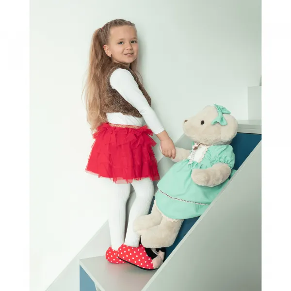 Plyšový medveď, smotanová/modrá, 65cm, MADEN GIRL TYP2