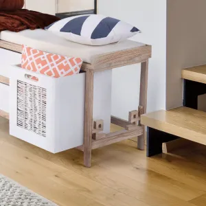 Lavica so 4 šuplíkmi, biela/medová, LINORA NEW