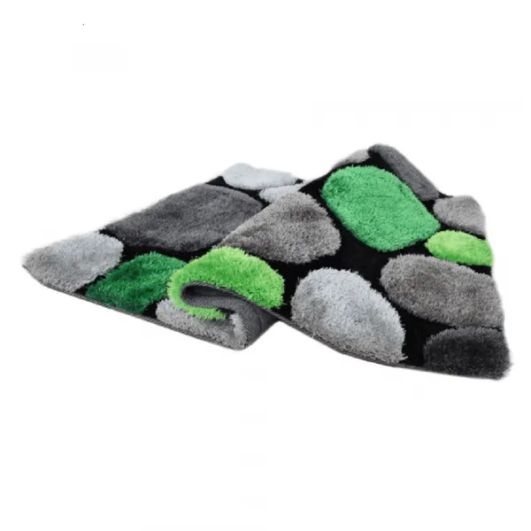 Koberec, zelená/sivá/čierna, 70x210, PEBBLE TYP 1