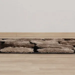 Koberec, hnedá/čierna, 70x210, PEBBLE TYP 2