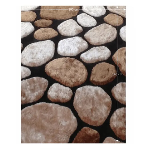Koberec, hnedá/čierna, 100x140, PEBBLE TYP 2