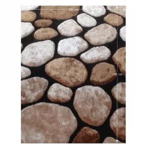 Koberec, hnedá/čierna, 100x140, PEBBLE TYP 2