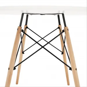 Jedálenský stôl, biela/buk, priemer 90 cm, GAMIN 2 NEW 90