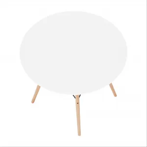 Jedálenský stôl, biela/buk, priemer 90 cm, GAMIN 2 NEW 90