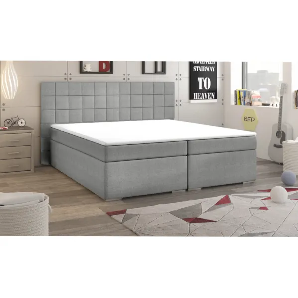 Boxspringová posteľ, 160x200, sivá, NAPOLI MEGAKOMFORT