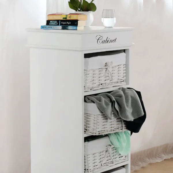 4-šuplíková komoda, biela, BLANCO
