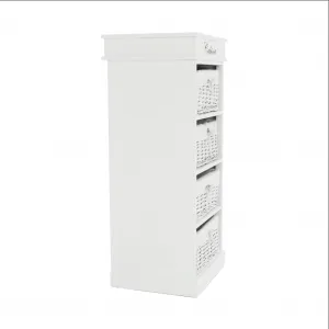4-šuplíková komoda, biela, BLANCO