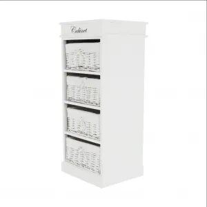4-šuplíková komoda, biela, BLANCO