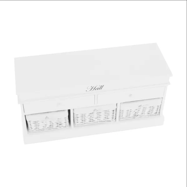 Lavica s úložným priestorom, biela, BLANCO SY1232