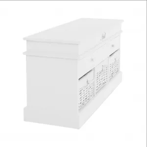 Lavica s úložným priestorom, biela, BLANCO SY1232