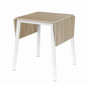 Jedálenský stôl, MDF fóliovaná/kov, dub sonoma/biela, 60-120x60 cm, MAURO
