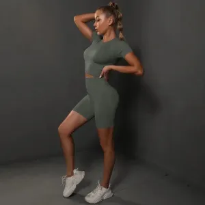 Legínovo Sivý fitness set Elys Veľkosť: L