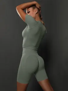 Legínovo Sivý fitness set Elys Veľkosť: L