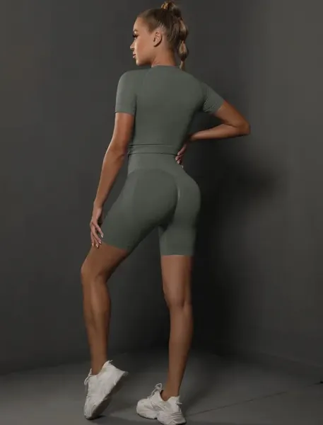 Legínovo Sivý fitness set Elys Veľkosť: L