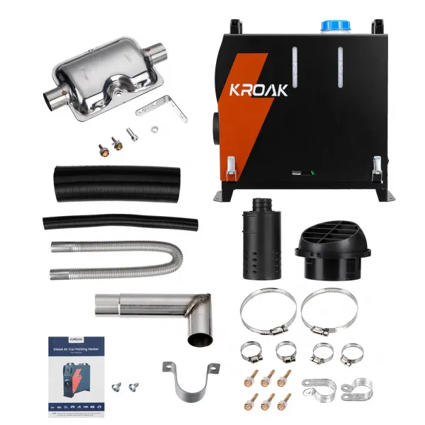 Dieslové topenie , Dieslový ohrievač KROAK L1 8KW 12V/24V prenosný smart Bluetooth dieselový vykurovač / Bufík, ohrievač s napájaním na 220V