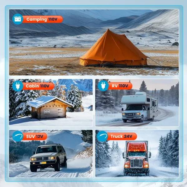 Dieslové topenie , Dieslový ohrievač KROAK L1 8KW 12V/24V prenosný smart Bluetooth dieselový vykurovač / Bufík, ohrievač s napájaním na 220V