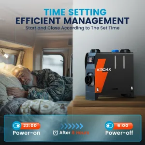 Dieslové topenie , Dieslový ohrievač KROAK L1 8KW 12V/24V prenosný smart Bluetooth dieselový vykurovač / Bufík, ohrievač s napájaním na 220V