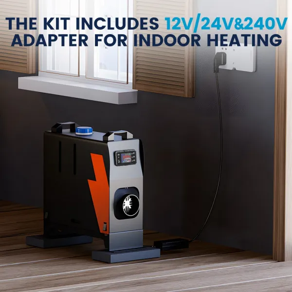 Dieslové topenie , Dieslový ohrievač KROAK L1 8KW 12V/24V prenosný smart Bluetooth dieselový vykurovač / Bufík, ohrievač s napájaním na 220V