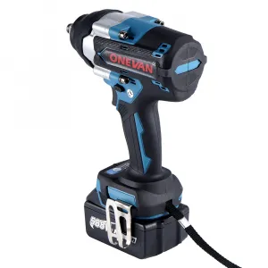 ONEVAN 1/2" 1800 N·m Momentový Bezuhlíkový Elektrický Rázový Uťahovák | Pre 18V Batériu Makita. Číslo 1 v TOP 5 Čínskych rázových uťahovákov Batéria: 2ks batéria