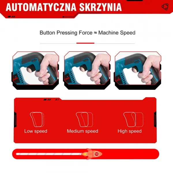 Veľká obojručná chvostová píla ONEVAN 32mm s premenlivou rýchlosťou | Pre Batériu Makita 18V